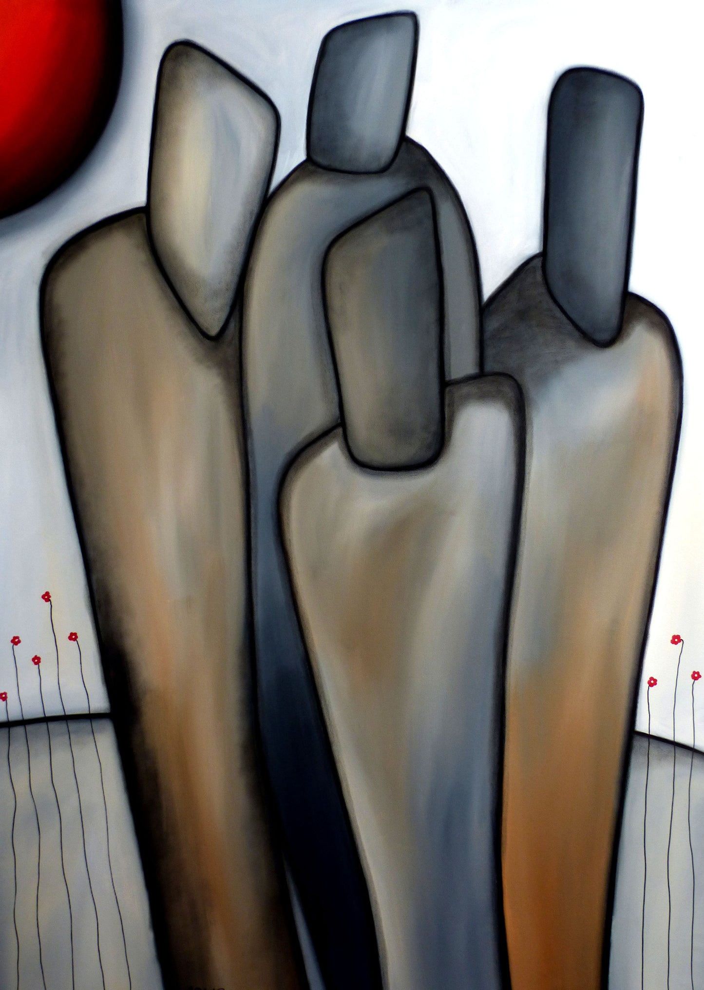 Expressionist abstract figures canvas print - Support Group