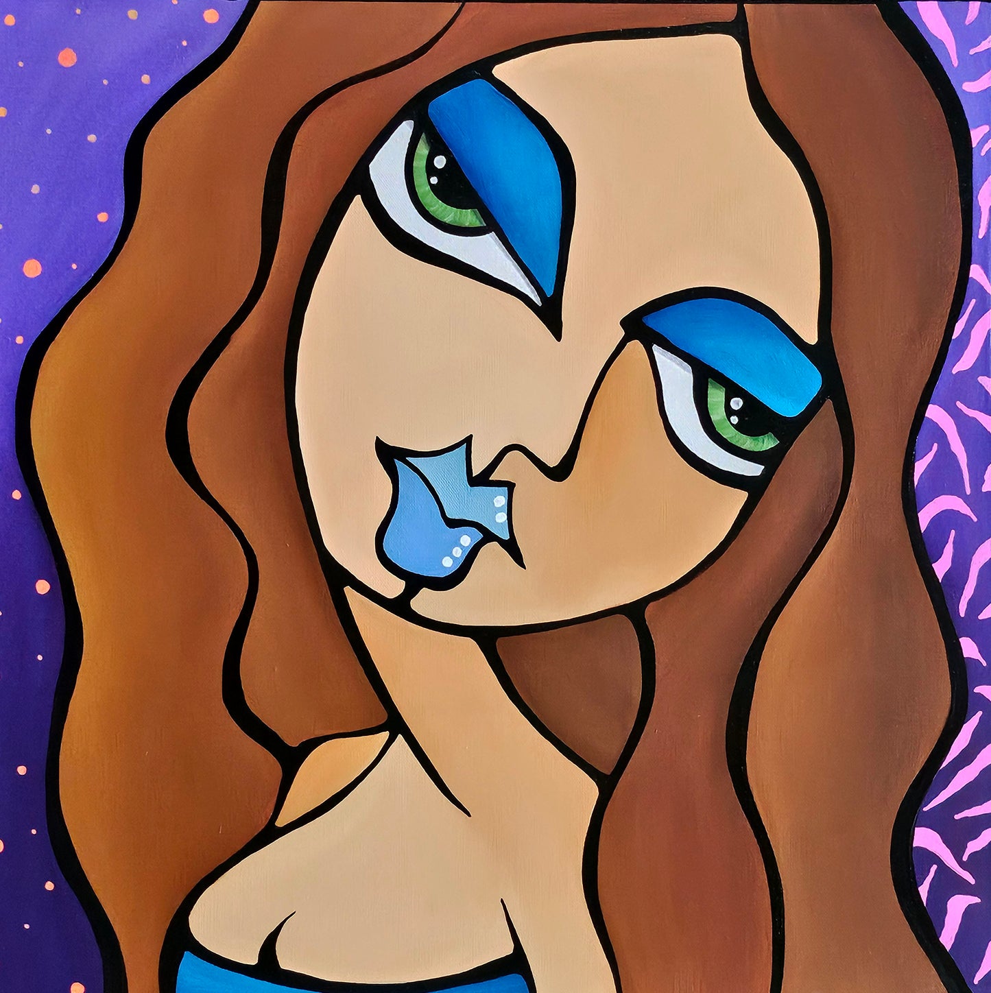 Abstract painting Modern pop Art Contemporary Portrait - Diversity