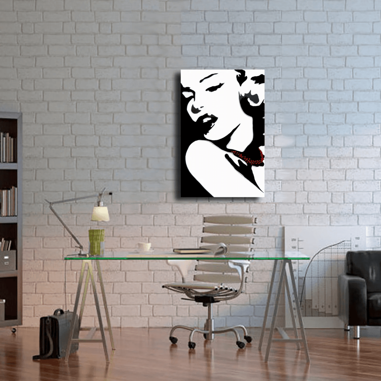 Abstract painting Modern pop Art Contemporary black white movie Portrait - Marilyn - Thomasfedro