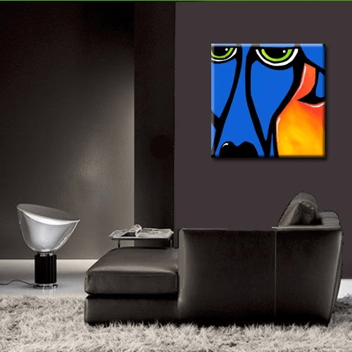 Abstract painting large dog Original Modern pop art - Always Here - Thomasfedro