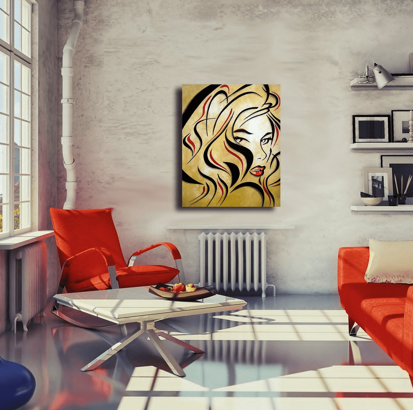 Abstract nude painting Original Modern pop Art canvas - Say It - Thomasfedro