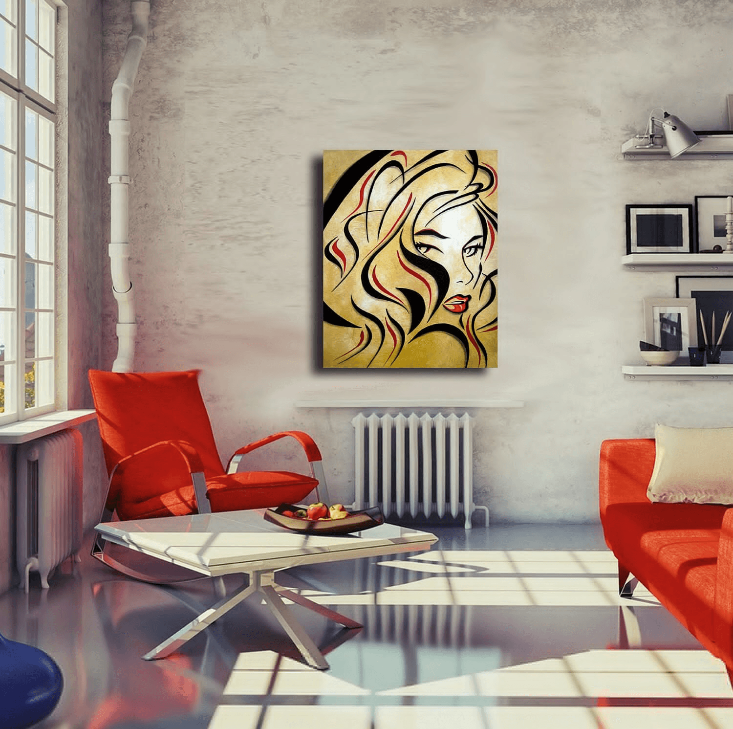 Abstract nude painting Original Modern pop Art canvas - Say It - Thomasfedro