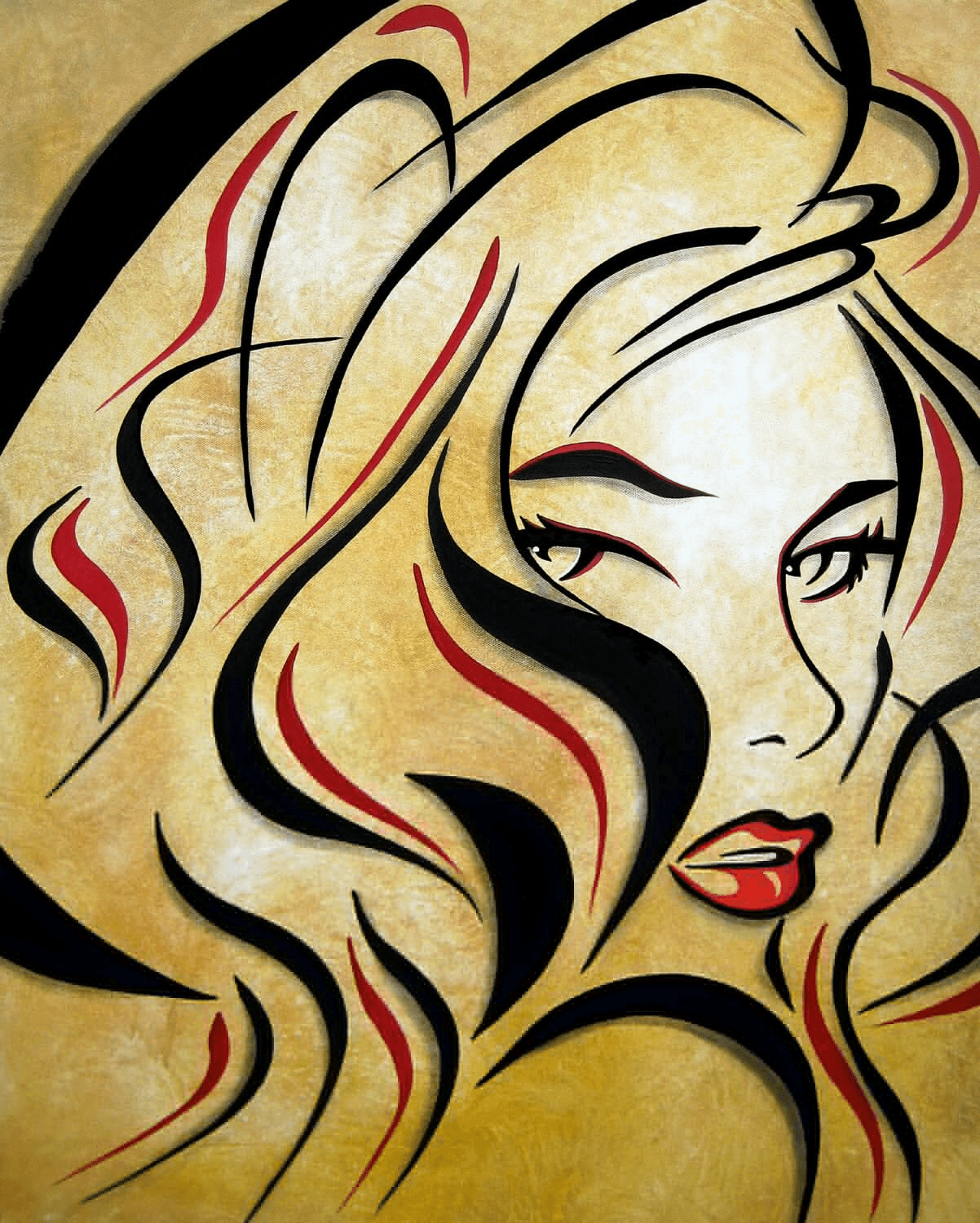Abstract nude painting Original Modern pop Art canvas - Say It - Thomasfedro