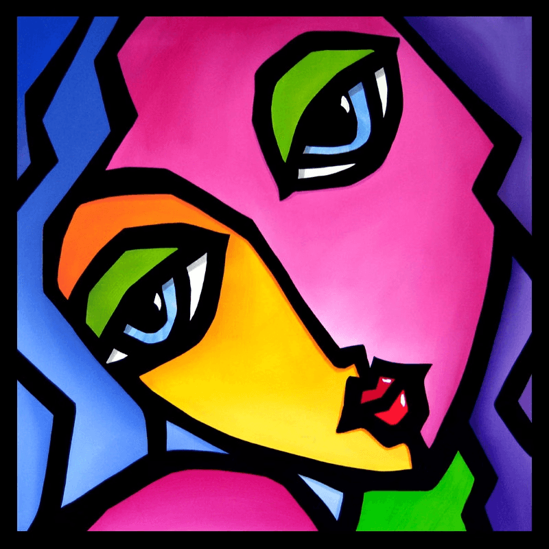 Abstract painting Modern pop Art Contemporary Portrait - Once Again - Thomasfedro