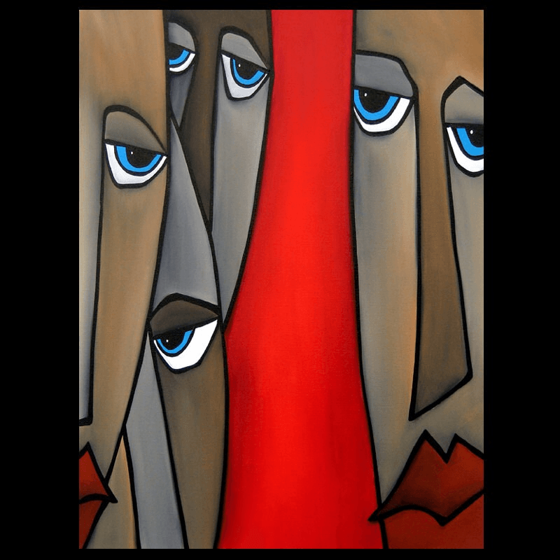 Original Abstract painting Modern pop Art Contemporary Portrait - Wherever - Thomasfedro