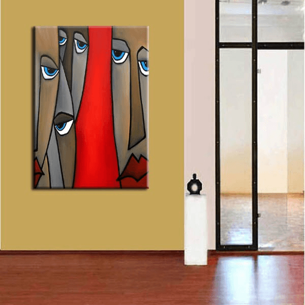 Original Abstract painting Modern pop Art Contemporary Portrait - Wherever - Thomasfedro