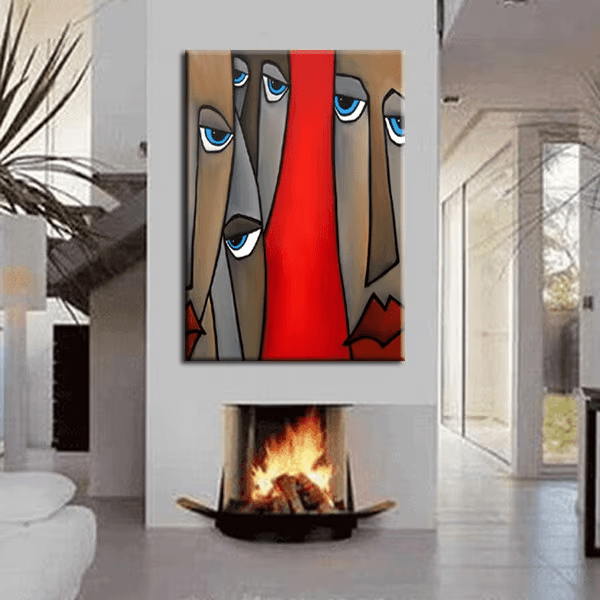 Original Abstract painting Modern pop Art Contemporary Portrait - Wherever - Thomasfedro