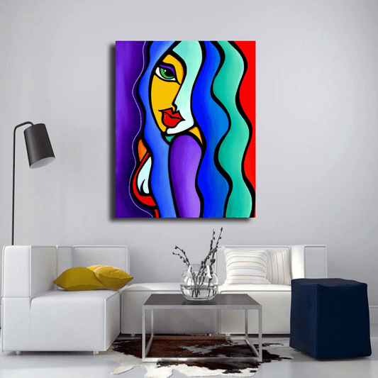 Abstract canvas print original modern pop art - Mrs Brightside - Thomasfedro