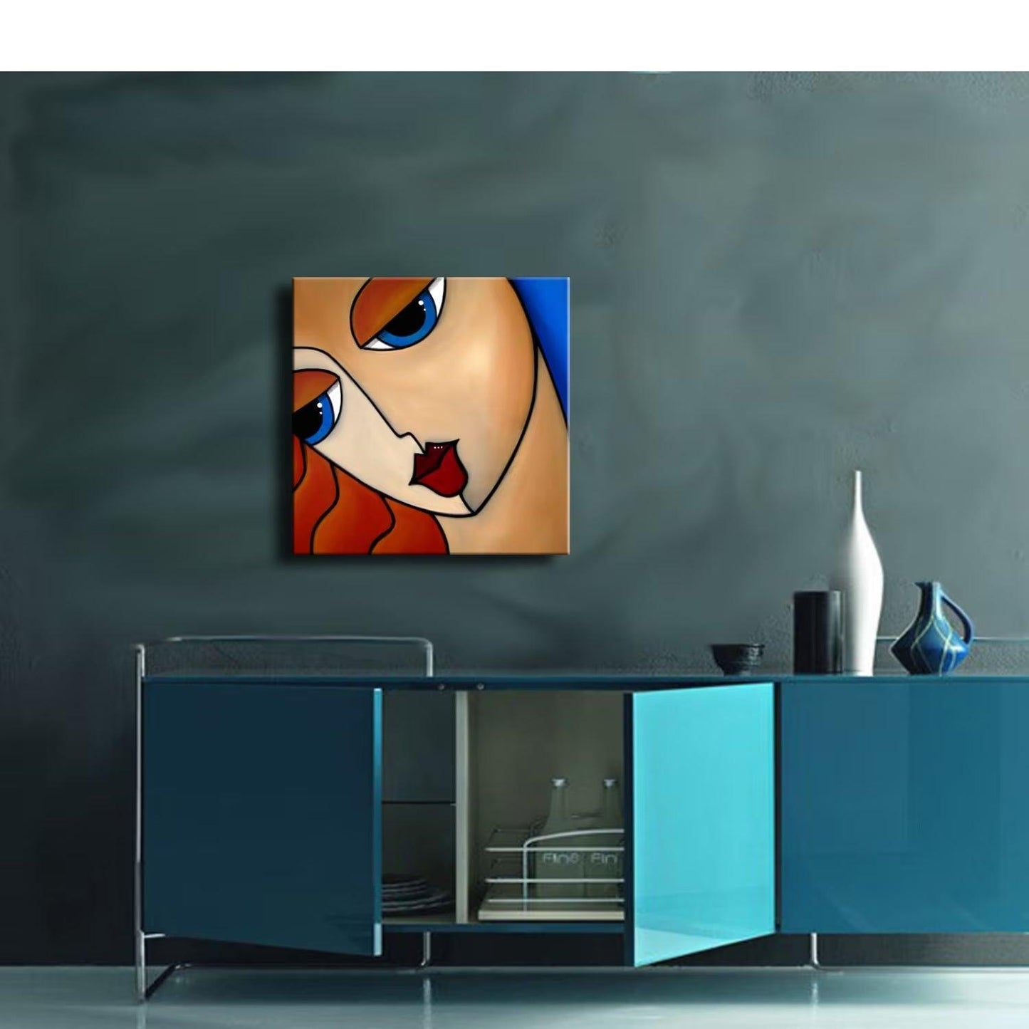 Original Abstract painting Modern pop Art Contemporary Portrait - Believe In It - Thomasfedro