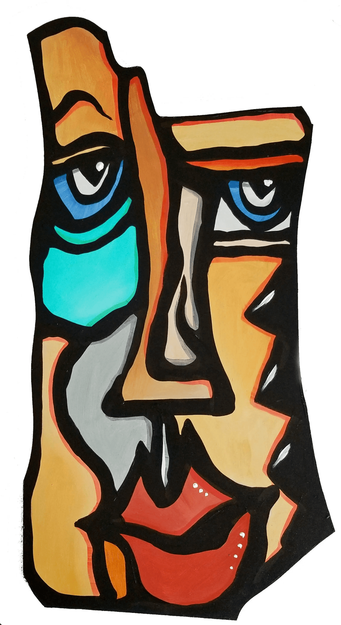 Fine Art Sculpture Abstract Modern Painting colorful mask - Personna - Thomasfedro