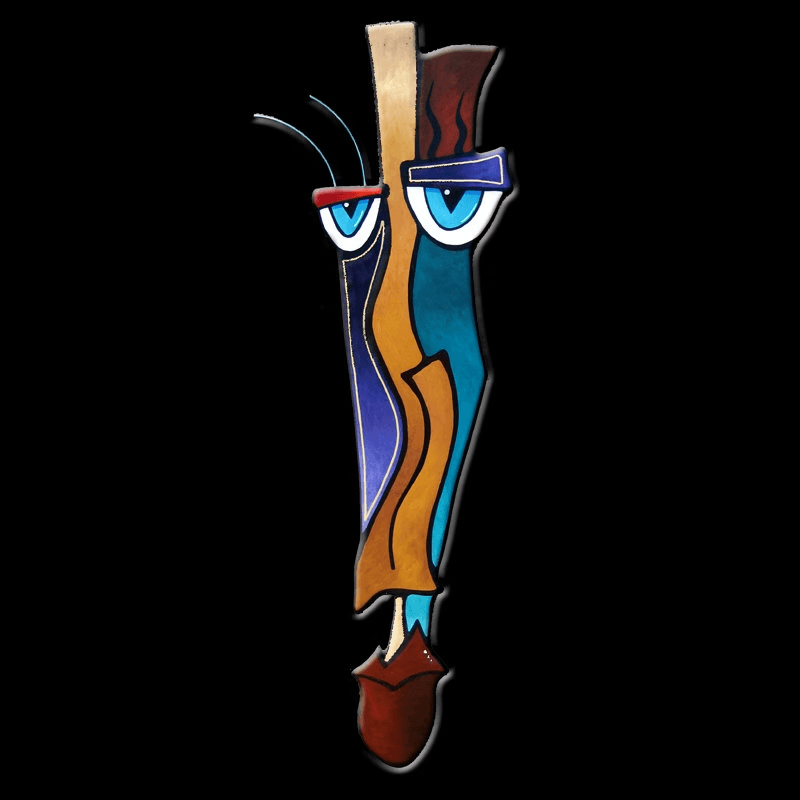 Original art Modern Sculpture Abstract Painting colorful tribal cubist mask - Realize - Thomasfedro