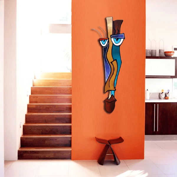 Original art Modern Sculpture Abstract Painting colorful tribal cubist mask - Realize - Thomasfedro