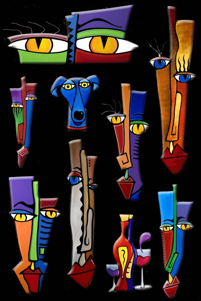 Fine Art Sculpture Original abstract Modern Painting colorful boss businessman - Authority Figure - Thomasfedro
