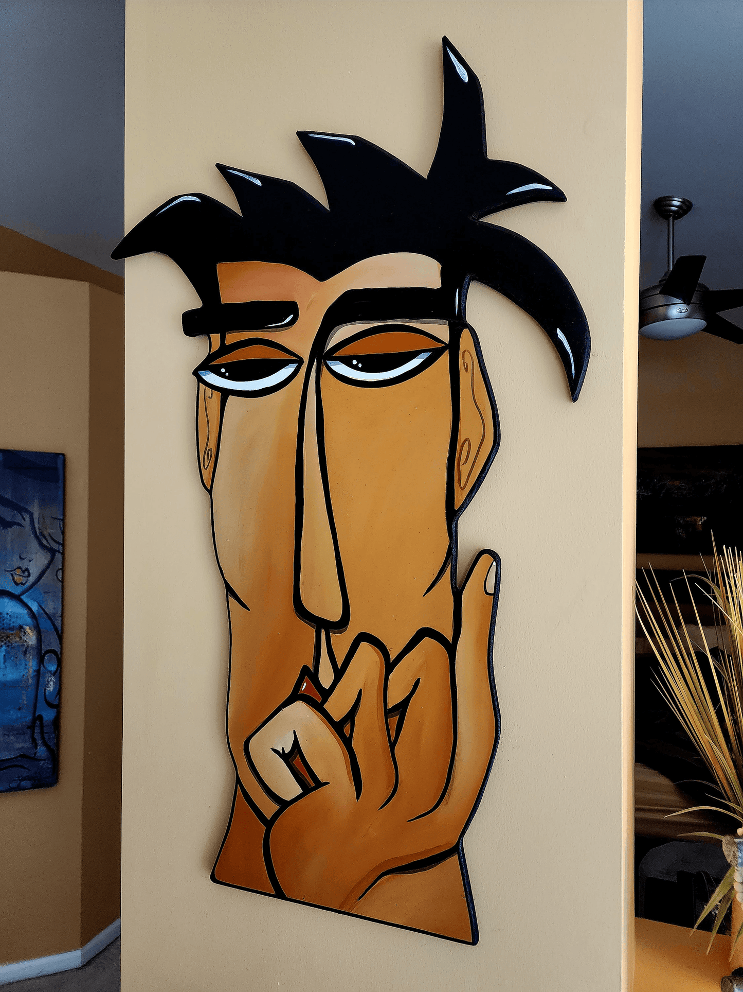 Original Abstract Portrait Modern Contemporary Art Painting Wall Sculpture - Brilliant - Thomasfedro