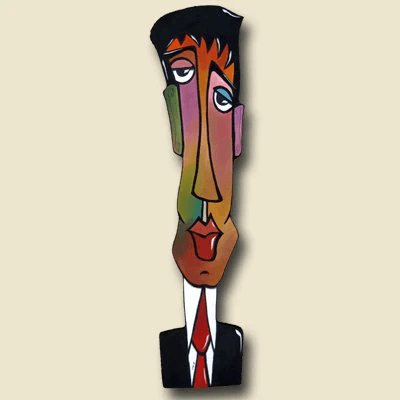 Fine Art Sculpture Original abstract Modern Painting colorful boss businessman - Authority Figure - Thomasfedro