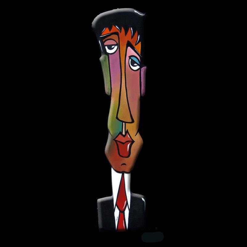 Fine Art Sculpture Original abstract Modern Painting colorful boss businessman - Authority Figure - Thomasfedro