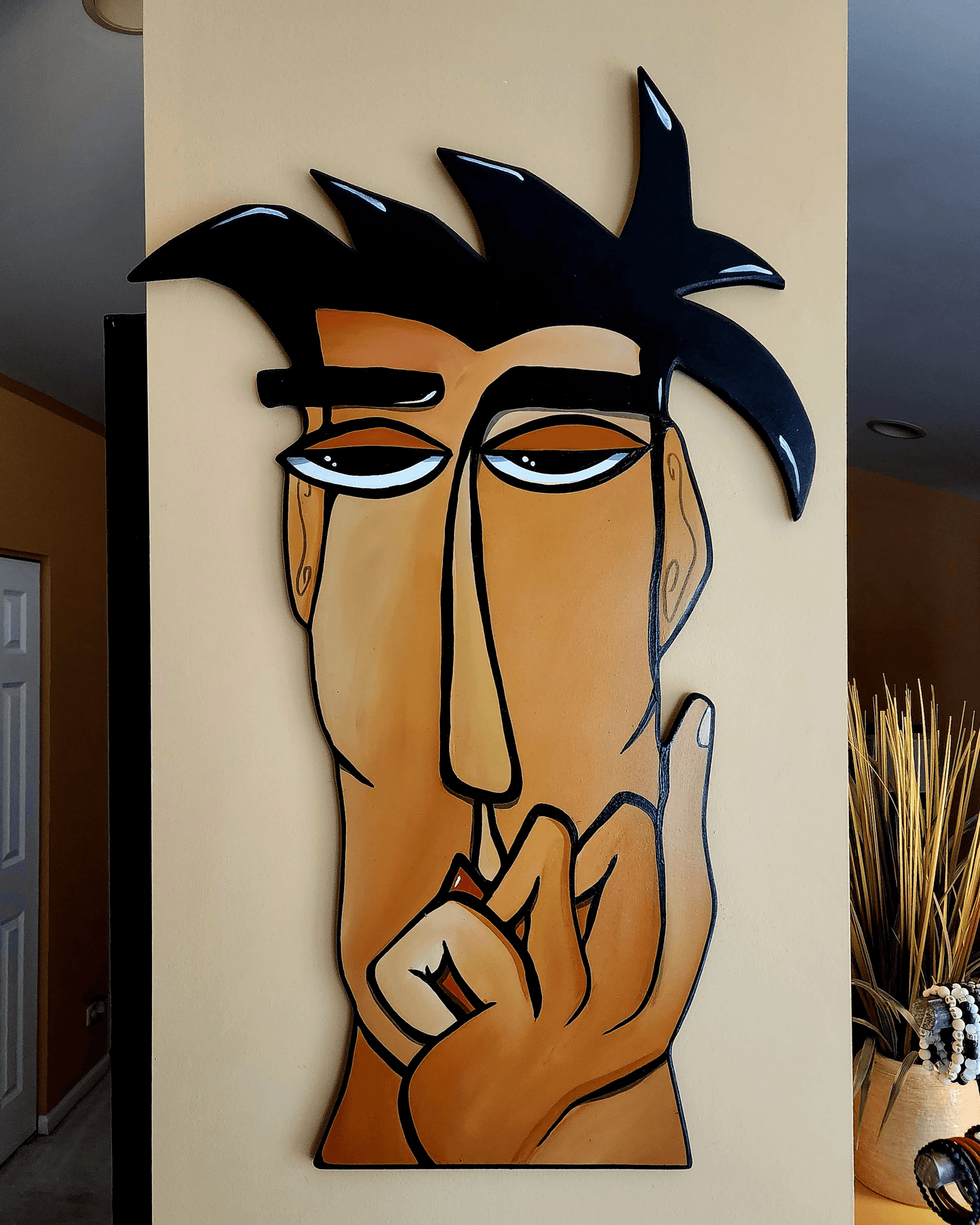 Original Abstract Portrait Modern Contemporary Art Painting Wall Sculpture - Brilliant - Thomasfedro