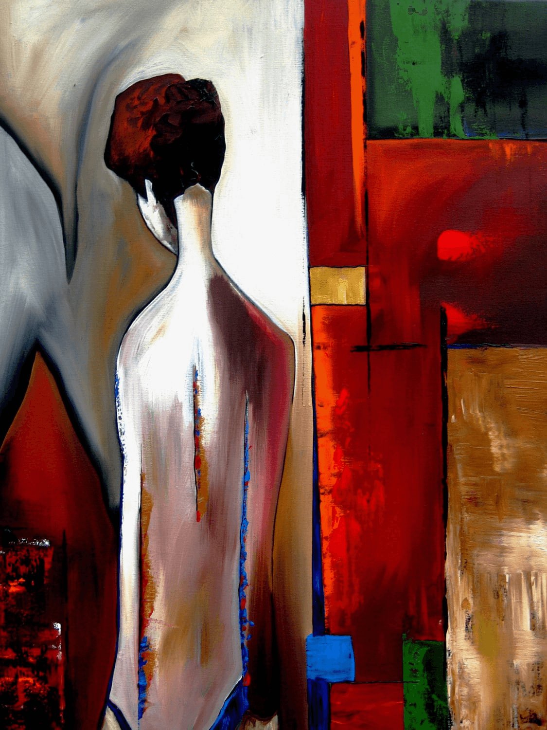 Abstract expressionist sensual canvas print - If These Walls Could Talk - Thomasfedro