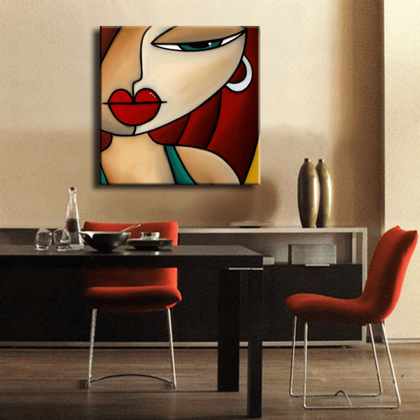 Pop art abstract woman canvas print - Intensity - Thomasfedro