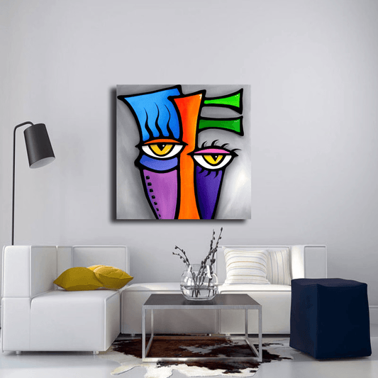 Abstract funky canvas print original modern pop art - Peepers - Thomasfedro