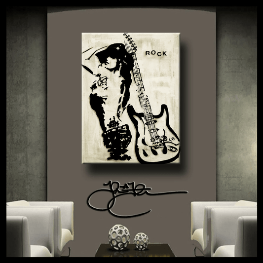 Graffiti style musical pop art canvas print - Rock Girl - Thomasfedro
