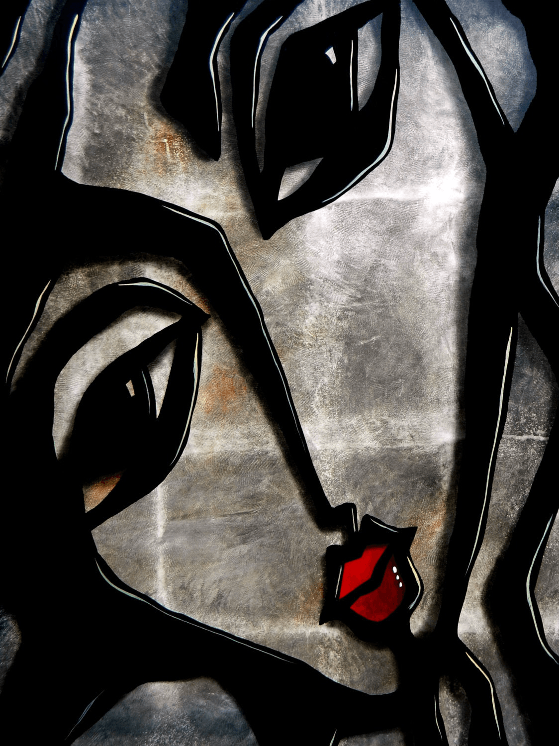 Abstract modern pop Art original woman Canvas Print - Scratches - Thomasfedro