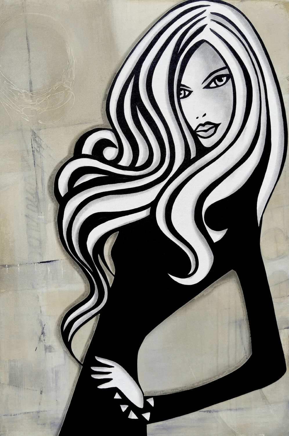 Abstract pop art french woman Modern Canvas print - Avenue Montaigne - Thomasfedro