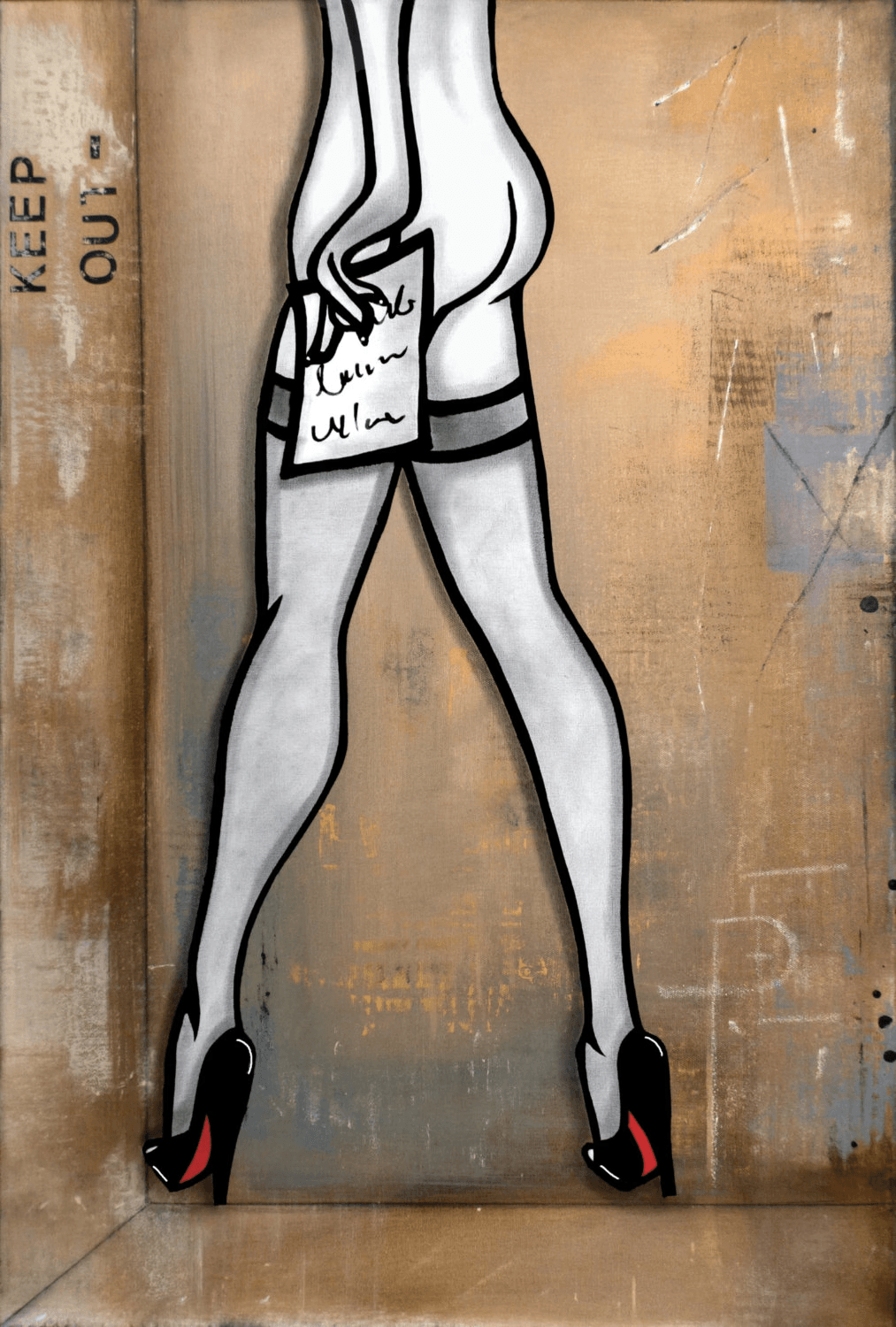 Original art pop abstract painting canvas print - Clothing Optional - Thomasfedro