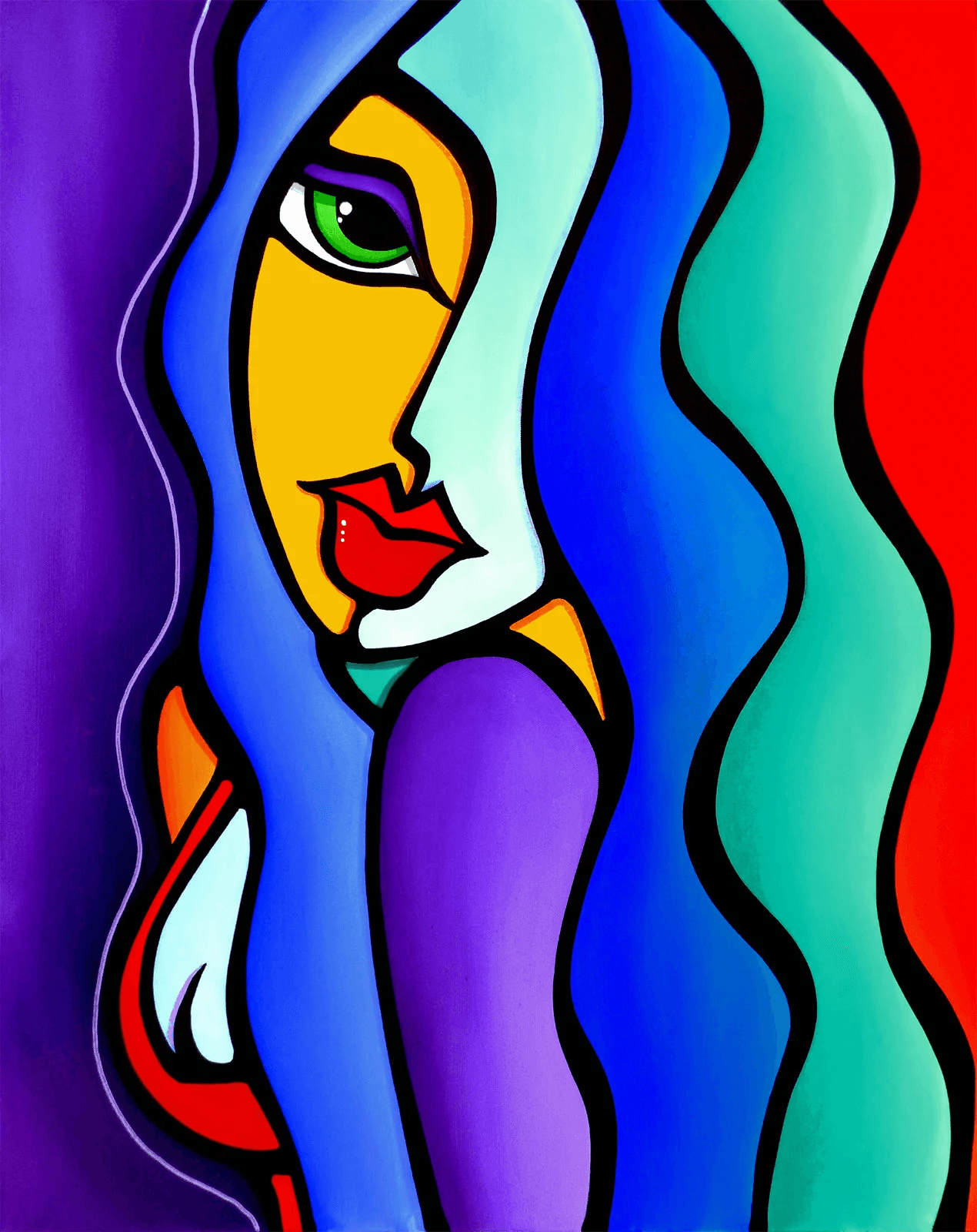 Abstract canvas print original modern pop art - Mrs Brightside - Thomasfedro