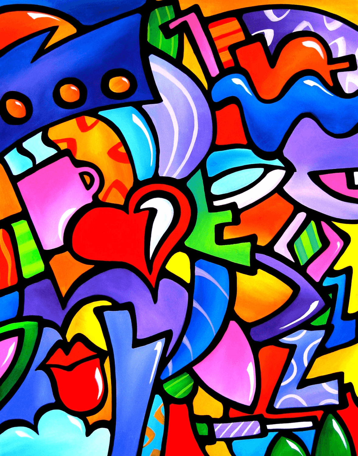 Abstract Modern pop Art original Canvas Print - Just Some Stuff - Thomasfedro