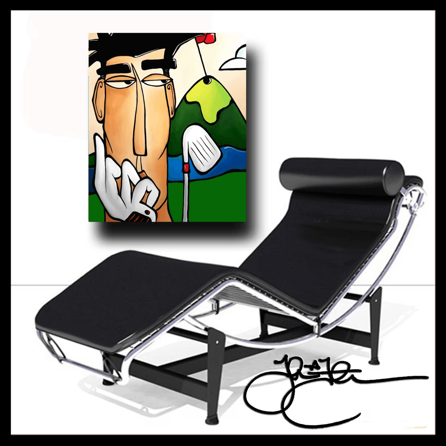 Pop art colorful golf canvas print - Chip & A Putt - Thomasfedro