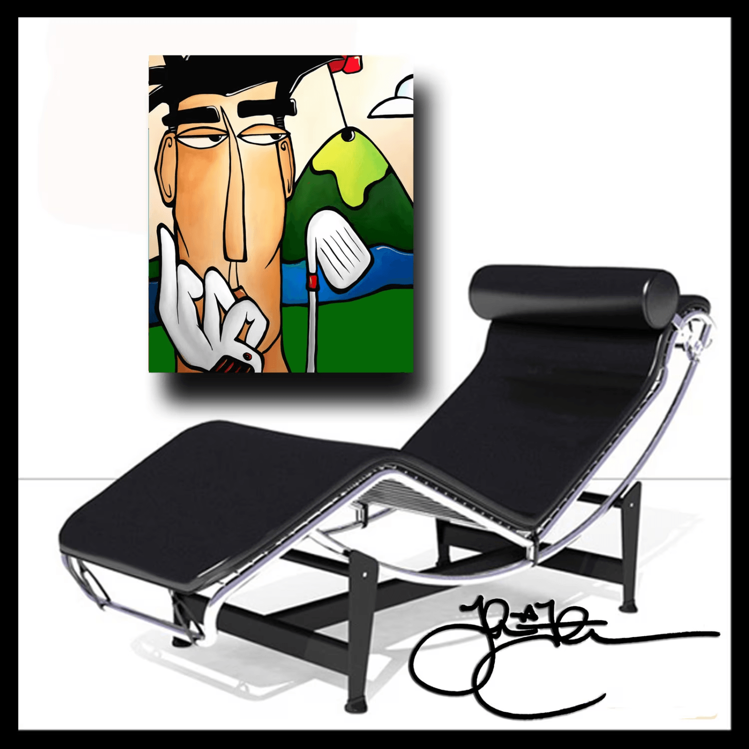 Pop art colorful golf canvas print - Chip & A Putt - Thomasfedro