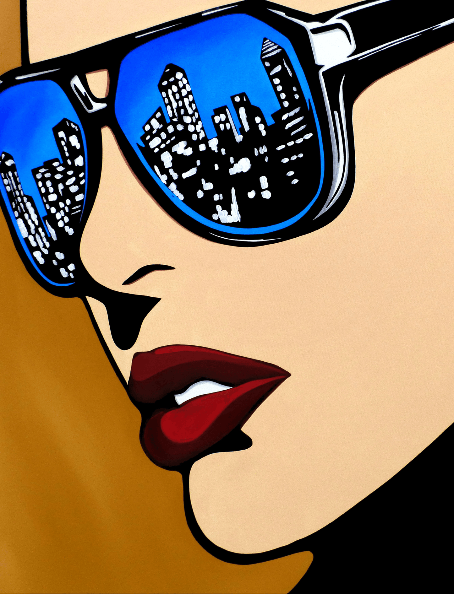 Abstract modern woman sunglasses pop art city canvas print - Urban Vision - Thomasfedro