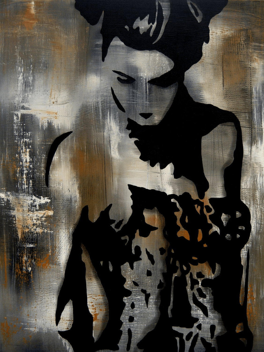 Abstract expressionist street art style canvas print - Bailar Conmigo - Thomasfedro