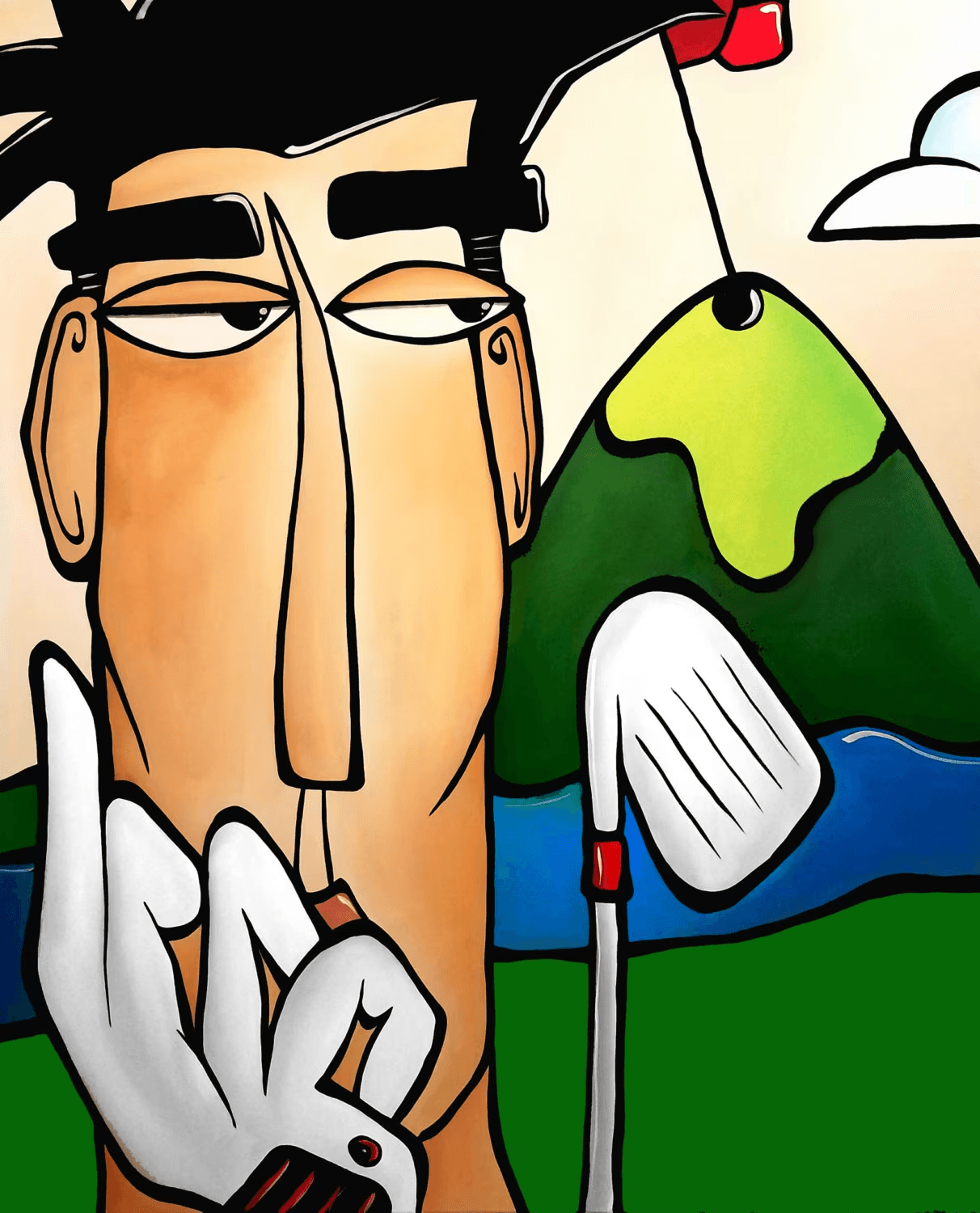Pop art colorful golf canvas print - Chip & A Putt - Thomasfedro