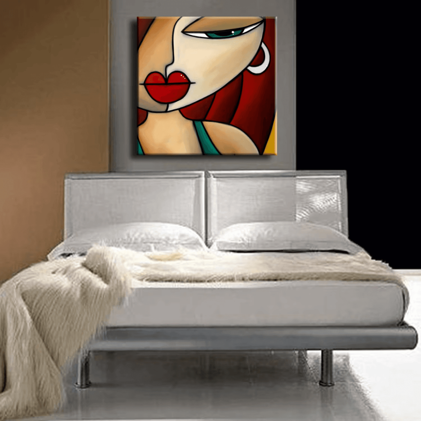 Pop art abstract woman canvas print - Intensity - Thomasfedro