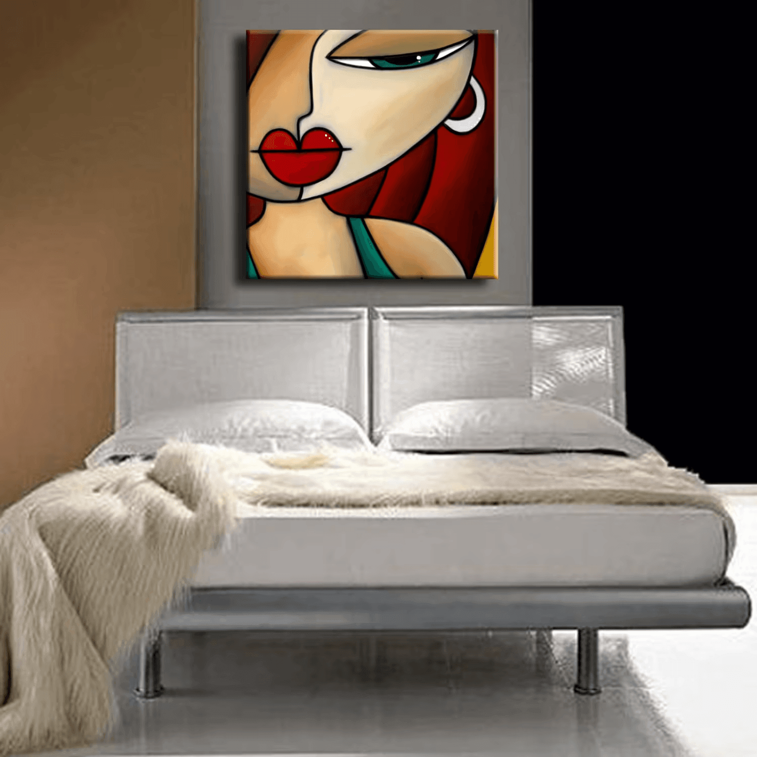 Pop art abstract woman canvas print - Intensity - Thomasfedro