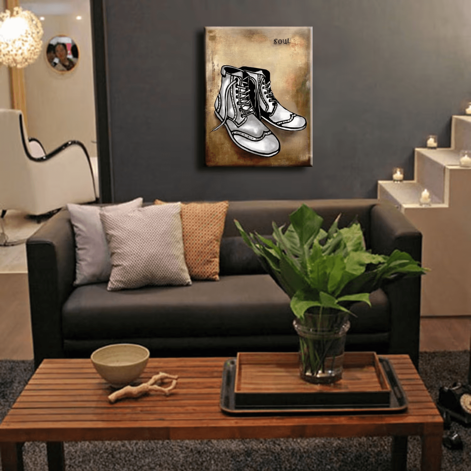 Abstract modern pop art original shoes canvas print - Soul - Thomasfedro