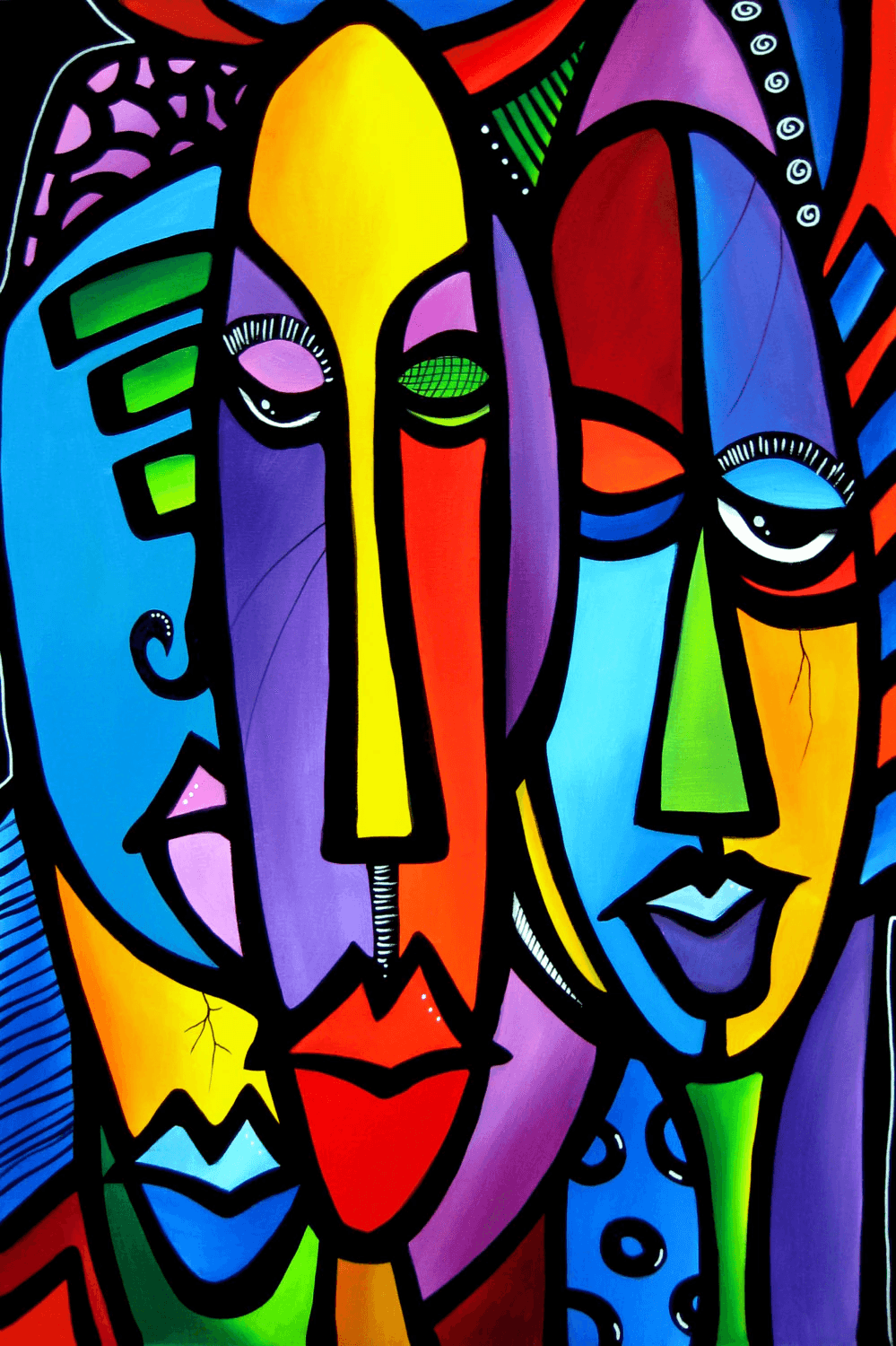 Street art style pop art original Canvas faces Print - Cranium - Thomasfedro