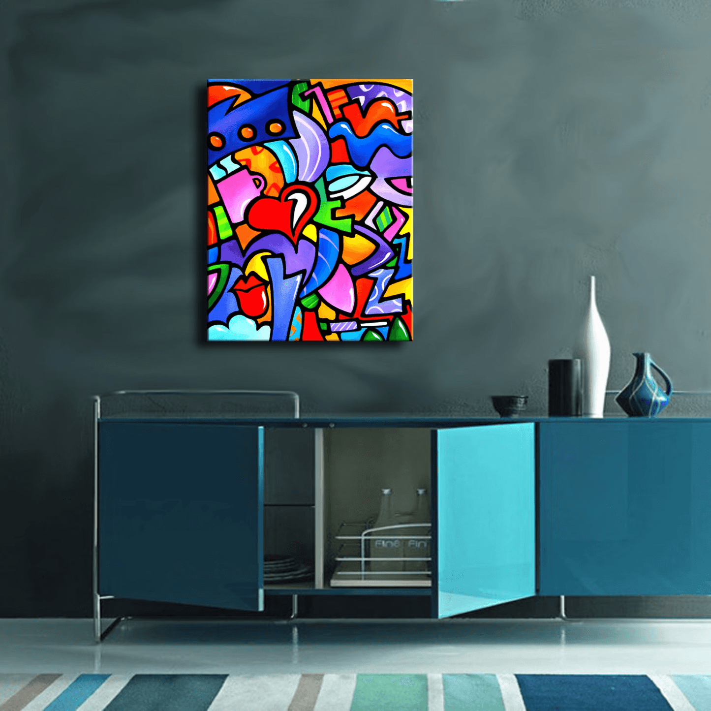 Abstract Modern pop Art original Canvas Print - Just Some Stuff - Thomasfedro