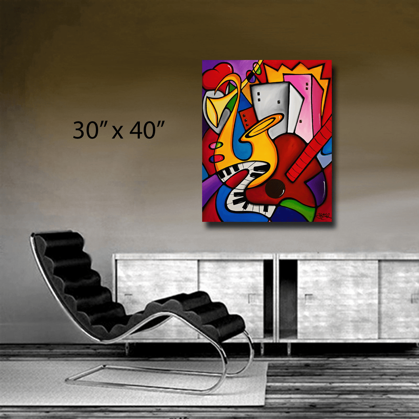Abstract modern pop art original Seabreeze Jazz Fest 2019 canvas print - Breeze - Thomasfedro
