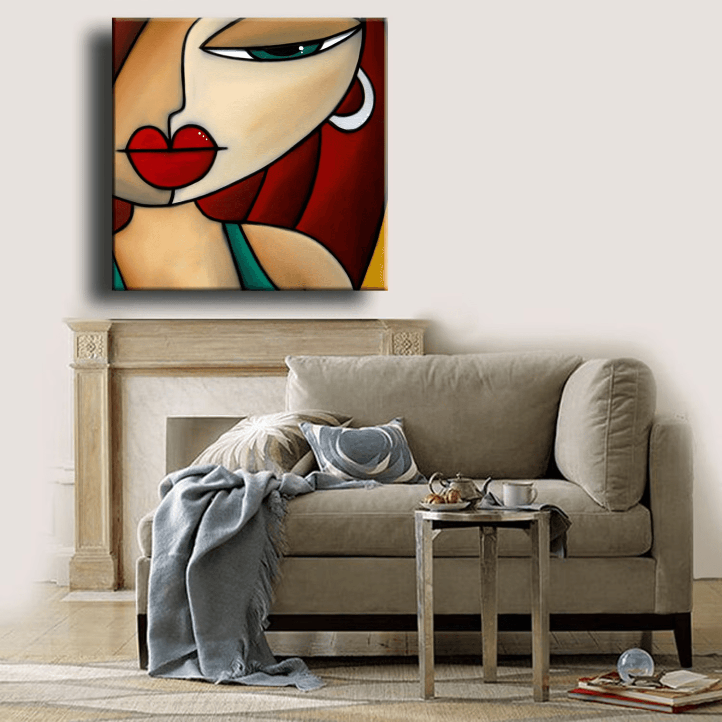 Pop art abstract woman canvas print - Intensity - Thomasfedro