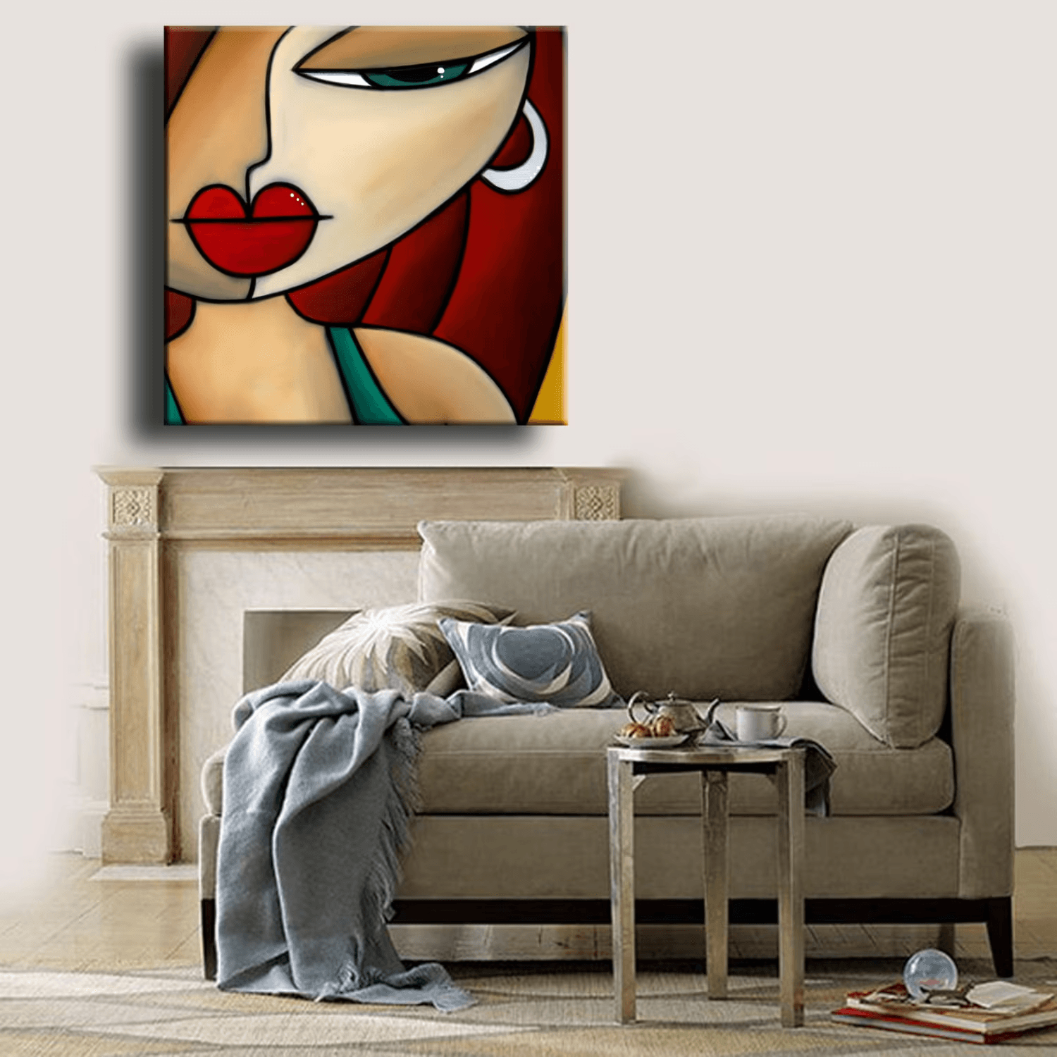 Pop art abstract woman canvas print - Intensity - Thomasfedro