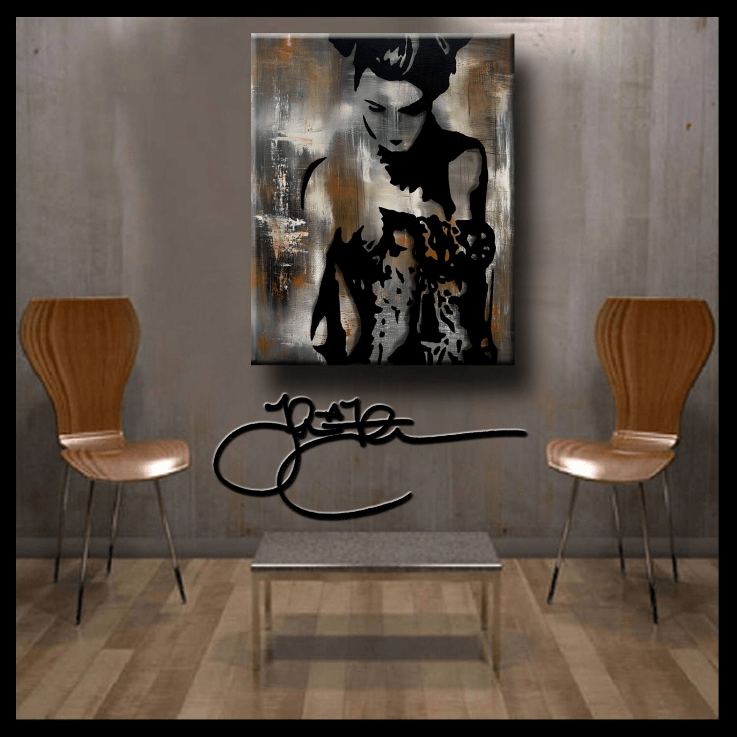Abstract expressionist street art style canvas print - Bailar Conmigo - Thomasfedro