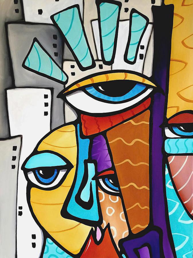 Abstract painting Modern pop Art original Canvas Print - Day Trip - Thomasfedro