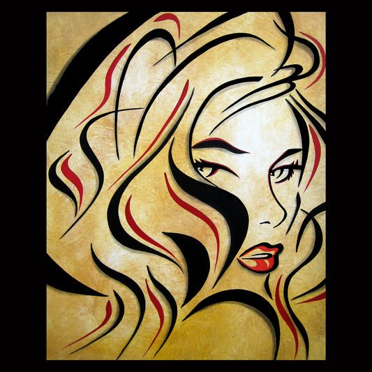 Abstract nude painting Original Modern pop Art canvas - Say It