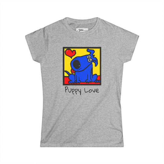 Women's Soft-style dog Tee - Puppy Love