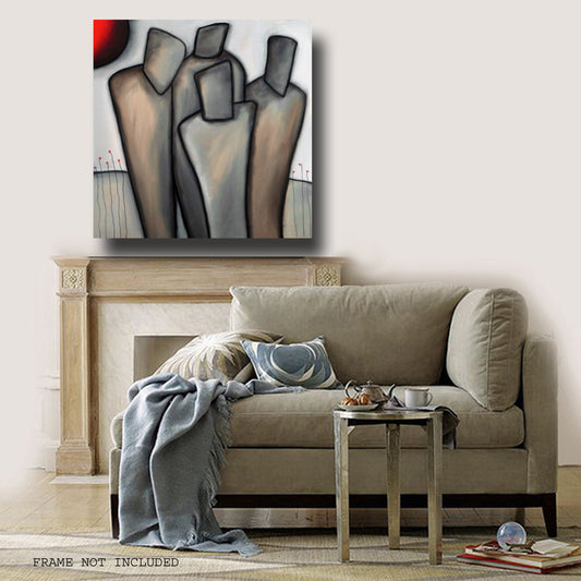 Expressionist abstract figures giclee print - Secluded