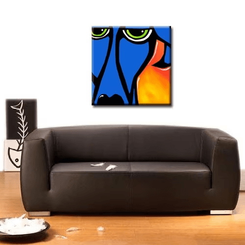 Abstract painting large dog Original Modern pop art - Always Here - Thomasfedro