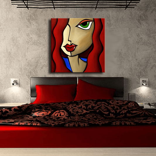 Original Abstract painting Modern pop Art Portrait - Temptress - Thomasfedro